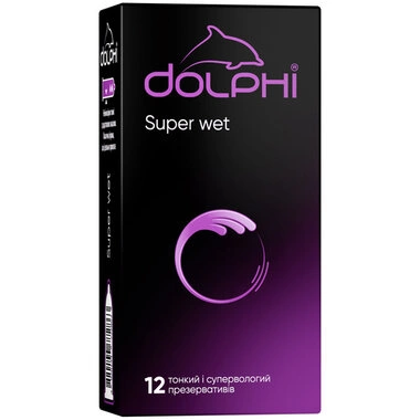Презервативы Долфи (Dolphi Super Wet) тонкие и супервлажные 12 шт