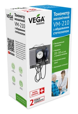 Тонометр Вега (Vеga) VM-210 механічний із вбудованим стетоскопом