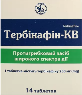 Тербінафін-КВ таблетки 250 мг №14