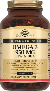 Солгар (Solgar) Омега-3 потрійна 950 мг ЕПК та ДГК капсули №50