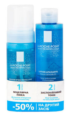 Ля Рош (La Roche-Posay) Пенка физиологическая для чувствительной кожи лица 150 мл+Ля Рош (La Roche-Posay) Тоник физиологический успокаивающий для чувствительной кожи 200 мл