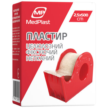 Пластир медичний Медпласт (МР MеdPlast) нестерильний на нетканій целюлозній основі розмір 2,5 см*500 см 1 шт