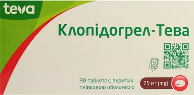 Клопидогрел-Тева таблетки покрытые оболочкой 75 мг №90