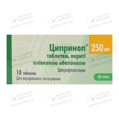 Ципринол таблетки вкриті оболонкою 250 мг №10