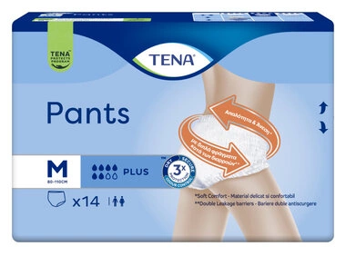 Подгузники-трусы для взрослых Тена Пантс Плюс Медиум (Tena Pants+ Medium) размер 2 14 шт