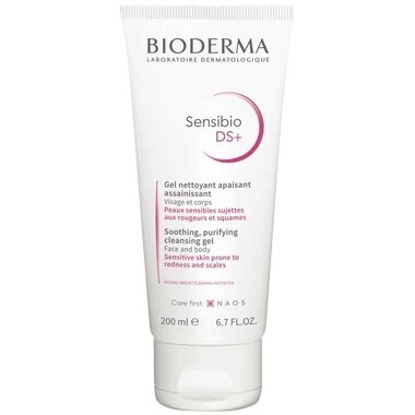 Біодерма (Вioderma) Сансибіо DS+  гель очищуючий для чутливої шкіри обличчя та тіла 200 мл