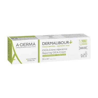 А-Дерма (A-Derma) Дермалібур + Цика-крем заживляючий антибактеріальний для пошкодженної шкіри обличчя та тіла 50 мл