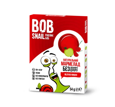 Мармелад Улитка Боб (Bob Snail) натуральный яблоко-вишня 54 г