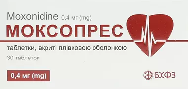 Моксопрес таблетки вкриті плівковою оболонкою 0,4 мг №30