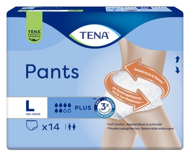 Подгузники-трусы для взрослых Тена Пантс Плюс Лардж (Tena Pants+ Large) размер 3 (L) 14 шт