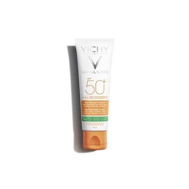 Виши (Vichy) Капиталь Солей крем солнцезащитный матирующий 3 в 1 для жирной, проблемной кожи лица SPF50+ 50 мл