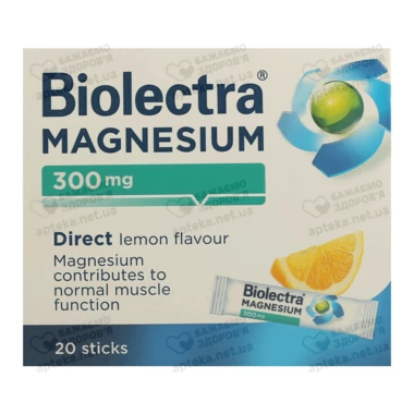 Биолектра магнезиум директ со вкусом лимона пакет №20