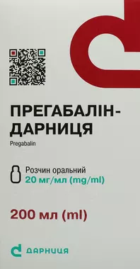 Прегабалін-Дарниця розчин оральний 20 мг/мл флакон 200 мл