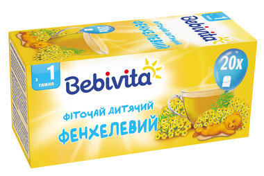 Фиточай Бебивита (Bebivita) детский фенхелевый с 1 недели в фильтр-пакетах №20