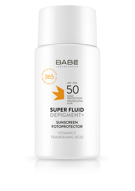 Бабе Лабораторіос (Babe Laboratorios) сонцезахисний супер флюїд депігментант з вітаміном С та транексамовою кислотою SPF50 50 мл
