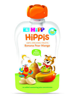 Пюре фруктове Хіпп Хіппіс (HiPP Hippis) банан-груша-манго з 4 місяців 100 г
