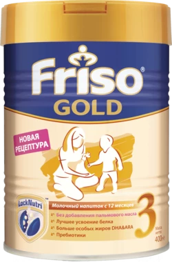 Смесь молочная Фрисо Голд 3 (Friso Gold 3) сухая адаптированная для детей с 12 месяцев 400 г