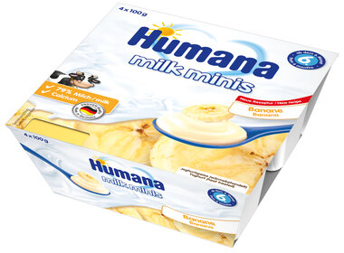 Продукт кисломолочний Хумана (Humana) з бананом і пребіотиками з 6 місяців 4*100 г
