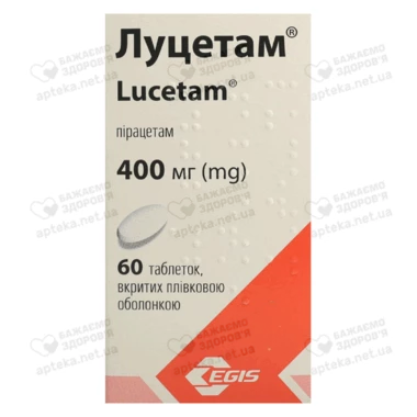 Луцетам таблетки покрытые оболочкой 400 мг №60