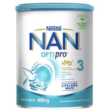 Суміш молочна Нестле Нан 3 (Nestle NAN Optipro) з 12 місяців 800 г