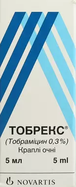 Тобрекс капли глазные 0,3% флакон 5 мл