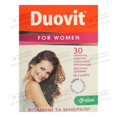 Дуовит для женщин таблетки покрытые оболочкой №30