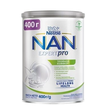 Смесь молочная Нестле Нан (Nestle NAN) Тройной Комфорт с 0 месяцев 400 г
