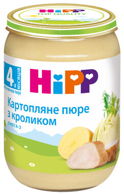 Пюре м'ясо-овочеве Хіпп (HiPP) картопляне пюре з кроликом з 4 місяців 190 г