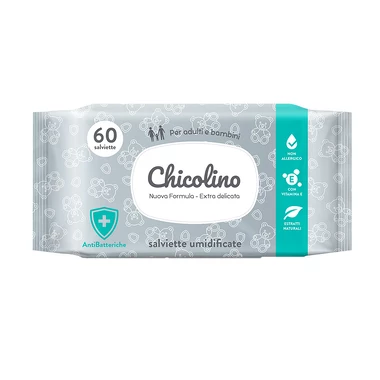 Серветки вологі Чіколіно (Chicolino) для дорослих та дітей антибактеріальні 60 шт