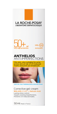 Ля Рош (La Roche-Posay) Антгеліос крем-гель сонцезахисний для обличчя для проблемної, жирної шкіри схильної до акне SPF50+ 50 мл