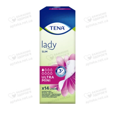 Прокладки урологические женские Тена Леди Слим Ультра Мини (Tena Lady Slim Ultra Mini) 14 шт