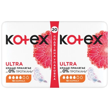 Прокладки Котекс Ультра нормал (Kotex Ultra normal) 4 краплі 20 шт