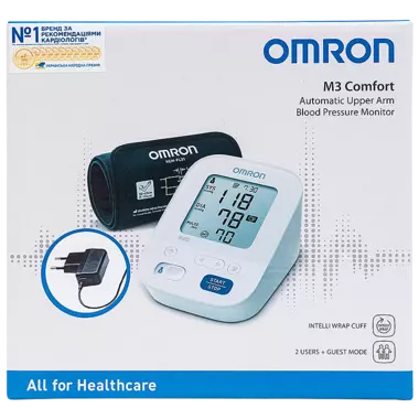 Тонометр Омрон (Omron) M3 Comfort HEM-7155-E автоматический с адаптером