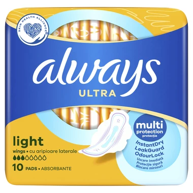 Прокладки Олвейс Ультра Лайт (Always Ultra Light) ароматизированные 1 размер, 3 капли 10 шт