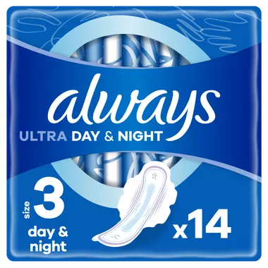 Прокладки Олвейс Ультра День и Ночь (Always Ultra Day& Night) ароматизированные 3 размер, 6 капель 14 шт
