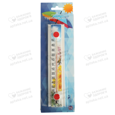 Термометр віконний без ртуті на липучці "Сонячна парасолька" вик. 1 (-50°С..+50°С)