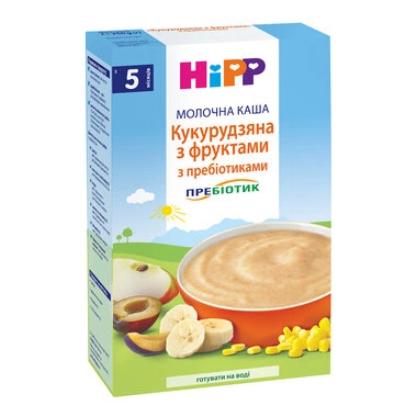 Каша молочна Хіпп (HiPP) кукурудзяна з фруктами та пребіотиками з 5 місяців 250 г