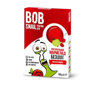 Мармелад Улитка Боб (Bob Snail) натуральный яблоко-вишня 108 г