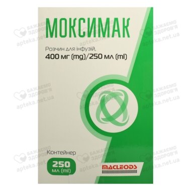Моксимак розчин для інфузій 400 мг/250 мл контейнер 250 мл
