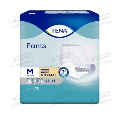 Подгузники-трусы для взрослых Тена Пантс Нормал Медиум (Tena Pants Normal Medium) размер 2 10 шт