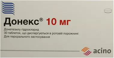 Донекс таблетки, що диспергуються в ротовій порожнині 10 мг №30
