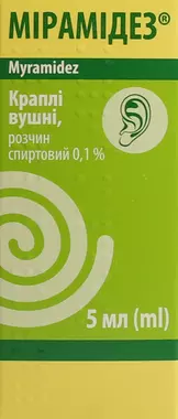 Мірамідез краплі вушні 0,1% флакон 5 мл