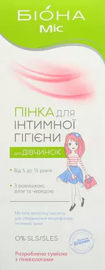 Біона Місс піна для інтимної гігієни для дівчаток флакон 150 г
