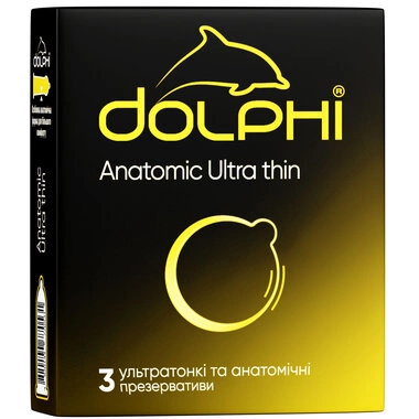 Презервативи Долфі (Dolphi Anatomic ultra thin) анатомічні надтонкі 3 шт
