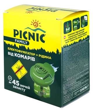 Пікнік Фемілі (PICNIC Family) комплект електрофумігатор + рідина проти комарів 30 мл (45 ночей)