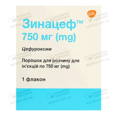 Зинацеф порошок для ін'єкцій 750 мг флакон №1