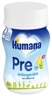 Суміш молочна рідка Хумана PRE (Humana) з LC PUFA, пребіотиками галактоолігосахаридами та нуклеотидами з народження 90 мл