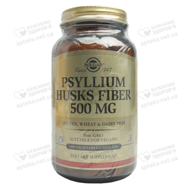 Солгар (Solgar) Псилиум клетчатка кожицы листа подорожника капсулы 500 мг №200
