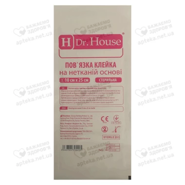 Пластырь повязка Доктор Хаус (Dr.House) стерильный нетканый размер 10 см*25 см