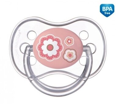 Пустушка Канпол (Canpol babies) 22/580 Newborn baby рожеві квіти силіконова симетрична з 0-6 місяців 1 шт
